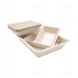 Barquettes bagasse thermoscellables avec buvard biosourcé