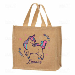 Cabas jute "Licorne"